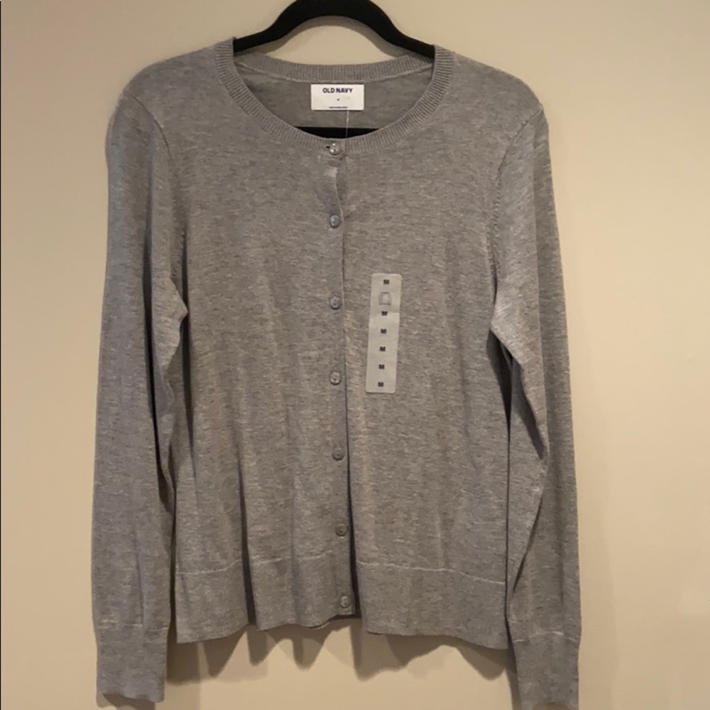 Crew neck button up sweater